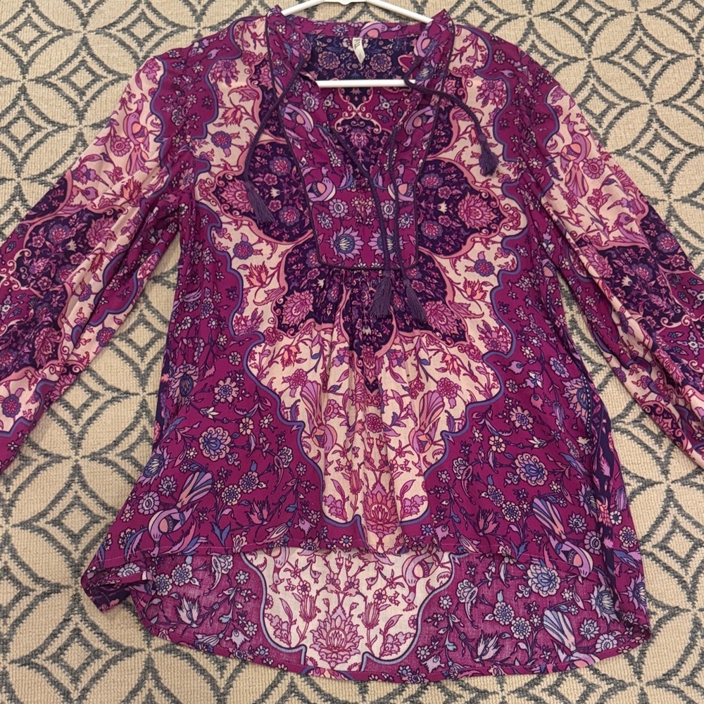 Spell & The Gypsy kiss the Sky Floral Purple Women's Top